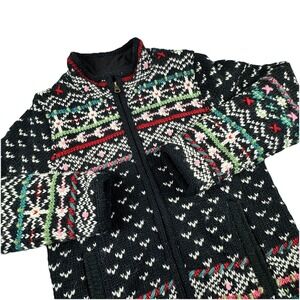 Laundromat Wool Full-Zip Sweater Women S Nordic Boho Artisan Chunky Christmas